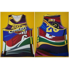 NBA Lakers 23 Lebron James Multi Color Men Jersey NBA Lakers 23 Lebron James Multi Color Men Jersey
