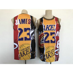 NBA Lakers 23 Lebron James Split Men Jersey NBA Lakers 23 Lebron James Split Men Jersey