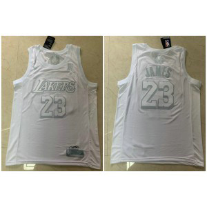 NBA Lakers 23 Lebron James White Nike Swingman MVP Men Jersey NBA Lakers 23 Lebron James White Nike Swingman MVP Men Jersey