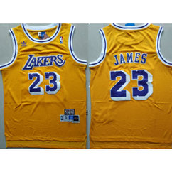 NBA Lakers 23 Lebron James Yellow Hardwood Classics Men Jersey 1 NBA Lakers 23 Lebron James Yellow Hardwood Classics Men Jersey 1