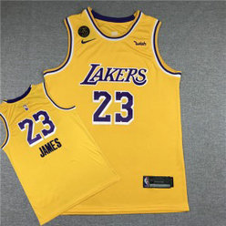 NBA Lakers 23 Lebron James Yellow KB Nike Men Jersey NBA Lakers 23 Lebron James Yellow KB Nike Men Jersey