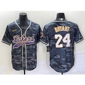 NBA Lakers 24 Kobe Bryant Black Camo Baseball Nike Men Jersey NBA Lakers 24 Kobe Bryant Black Camo Baseball Nike Men Jersey