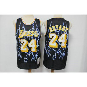NBA Lakers 24 Kobe Bryant Black Hardwood Classics Lightning Edition Men Jersey NBA Lakers 24 Kobe Bryant Black Hardwood Classics Lightning Edition Men Jersey