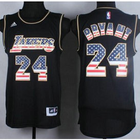NBA Lakers 24 Kobe Bryant Black USA Flag Men Jersey NBA Lakers 24 Kobe Bryant Black USA Flag Men Jersey
