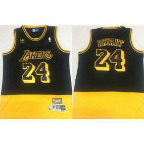 NBA Lakers 24 Kobe Bryant Fluorescent Black Yellow Split Hardwood Classics Men Jersey NBA Lakers 24 Kobe Bryant Fluorescent Black Yellow Split Hardwood Classics Men Jersey