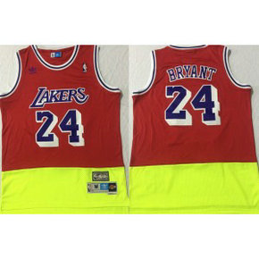 NBA Lakers 24 Kobe Bryant Fluorescent Red Yellow Split Hardwood Classics Men Jersey NBA Lakers 24 Kobe Bryant Fluorescent Red Yellow Split Hardwood Classics Men Jersey