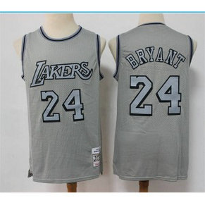 NBA Lakers 24 Kobe Bryant Grey Throwback Men Jersey NBA Lakers 24 Kobe Bryant Grey Throwback Men Jersey