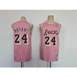 NBA Lakers 24 Kobe Bryant Pink Throwback Men Jersey
