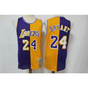 NBA Lakers 24 Kobe Bryant Purple Yellow Split Men Jersey NBA Lakers 24 Kobe Bryant Purple Yellow Split Men Jersey