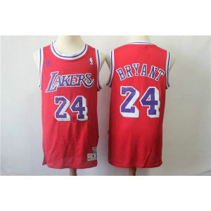 NBA Lakers 24 Kobe Bryant Red Hardwood Classics Men Jersey