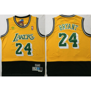 NBA Lakers 24 Kobe Bryant yellow black Split Hardwood Classics Men Jersey NBA Lakers 24 Kobe Bryant yellow black Split Hardwood Classics Men Jersey