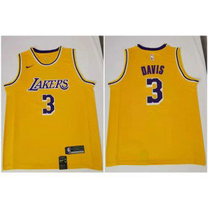NBA Lakers 3 Anthony Davis Yellow Nike Swingman Men Jersey NBA Lakers 3 Anthony Davis Yellow Nike Swingman Men Jersey