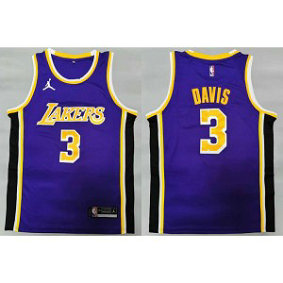 NBA Lakers 3 Davis Purple Jordan Men Jersey NBA Lakers 3 Davis Purple Jordan Men Jersey