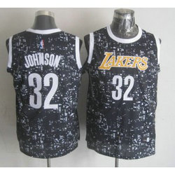 NBA Lakers 32 Magic Johnson Black City Luminous Men Jersey NBA Lakers 32 Magic Johnson Black City Luminous Men Jersey