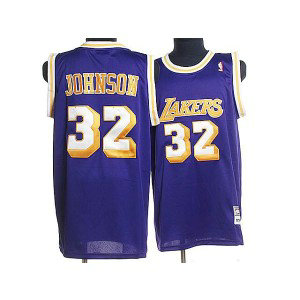 NBA Lakers 32 Magic Johnson Purple Throwback Men Jersey NBA Lakers 32 Magic Johnson Purple Throwback Men Jersey