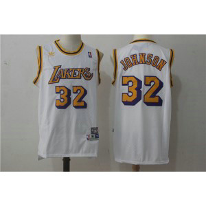 NBA Lakers 32 Magic Johnson White Throwback Men Jersey NBA Lakers 32 Magic Johnson White Throwback Men Jersey