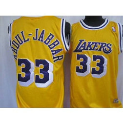 NBA Lakers 33 Abdul-Jabaar Yellow Throwback Men Jersey NBA Lakers 33 Abdul-Jabaar Yellow Throwback Men Jersey