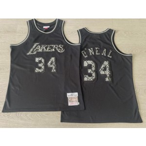 NBA Lakers 34 Leather Snakeskin Shaquille Neal 1996-97 Hardwood Classics Men Jersey NBA Lakers 34 Leather Snakeskin Shaquille Neal 1996-97 Hardwood Classics Men Jersey