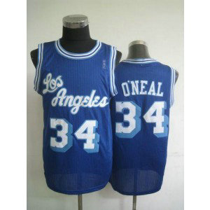 NBA Lakers 34 Shaquille O'Neal Blue Throwback Men Jersey 1 NBA Lakers 34 Shaquille O'Neal Blue Throwback Men Jersey 1