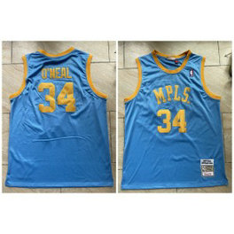 NBA Lakers 34 Shaquille O'Neal Blue Throwback Men Jersey NBA Lakers 34 Shaquille O'Neal Blue Throwback Men Jersey