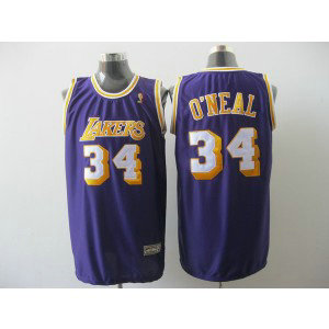 NBA Lakers 34 Shaquille O'Neal Purple Men Jersey NBA Lakers 34 Shaquille O'Neal Purple Men Jersey