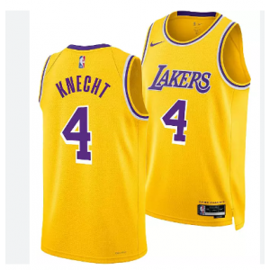 NBA Lakers 4 Dalton Knecht Yellow Nike Men Jersey NBA Lakers 4 Dalton Knecht Yellow Nike Men Jersey