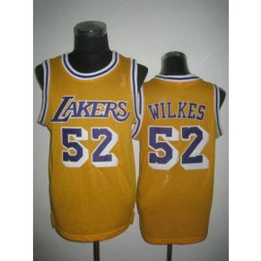 NBA Lakers 52 Jamaal Wilkes Yellow Throwback Men Jersey NBA Lakers 52 Jamaal Wilkes Yellow Throwback Men Jersey