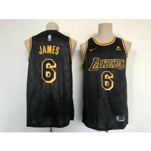 NBA Lakers 6 James Black Mamba 2021-22 New Season Nike Men Jersey NBA Lakers 6 James Black Mamba 2021-22 New Season Nike Men Jersey