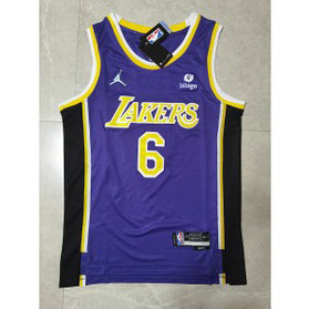 NBA Lakers 6 James Purple 2021-22 New Season Jordan Men Jersey NBA Lakers 6 James Purple 2021-22 New Season Jordan Men Jersey