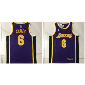 NBA Lakers 6 James Purple Gold Jordan Men Jersey NBA Lakers 6 James Purple Gold Jordan Men Jersey