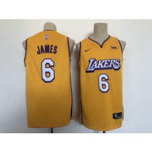 NBA Lakers 6 James Yellow Nike Men Jersey NBA Lakers 6 James Yellow Nike Men Jersey