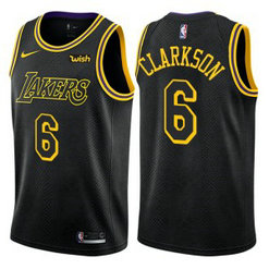 NBA Lakers 6 Jordan Clarkson Black City Edition Nike Men Jersey NBA Lakers 6 Jordan Clarkson Black City Edition Nike Men Jersey