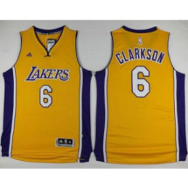 NBA Lakers 6 Jordan Clarkson Yellow Men Jersey NBA Lakers 6 Jordan Clarkson Yellow Men Jersey