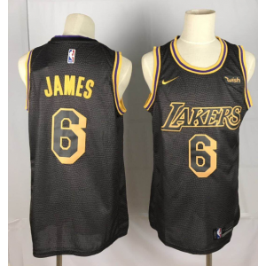 NBA Lakers 6 LeBron James Black City Edition Nike Men Jersey NBA Lakers 6 LeBron James Black City Edition Nike Men Jersey