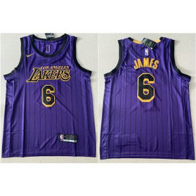 NBA Lakers 6 LeBron James Purple City Edition Nike Men Jersey NBA Lakers 6 LeBron James Purple City Edition Nike Men Jersey