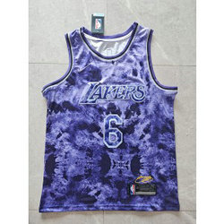 NBA Lakers 6 LeBron James Purple Nike Men Jersey NBA Lakers 6 LeBron James Purple Nike Men Jersey