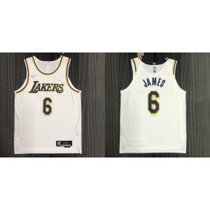 NBA Lakers 6 LeBron James White New AU Style Men Jersey NBA Lakers 6 LeBron James White New AU Style Men Jersey