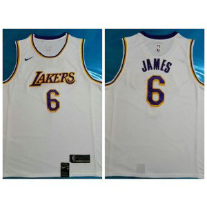 NBA Lakers 6 LeBron James White Nike Men Jersey 1 NBA Lakers 6 LeBron James White Nike Men Jersey 1