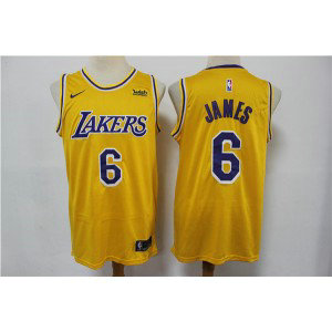 NBA Lakers 6 LeBron James Yellow Nike Men Jersey NBA Lakers 6 LeBron James Yellow Nike Men Jersey