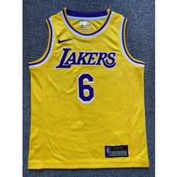 NBA Lakers 6 LeBron James Yellow Youth Jersey NBA Lakers 6 LeBron James Yellow Youth Jersey