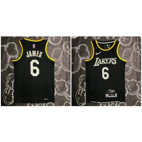 NBA Lakers 6 Lebron James Black 2022 New Season Nike Men Jersey NBA Lakers 6 Lebron James Black 2022 New Season Nike Men Jersey