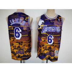 NBA Lakers 6 Lebron James Hardwood Classics Men Jersey NBA Lakers 6 Lebron James Hardwood Classics Men Jersey
