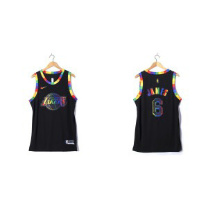 NBA Lakers 6 Lebron James Rainbow Nike Men Jersey NBA Lakers 6 Lebron James Rainbow Nike Men Jersey