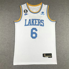 NBA Lakers 6 Lebron James White 2022-23 New Men Jersey 1 NBA Lakers 6 Lebron James White 2022-23 New Men Jersey 1
