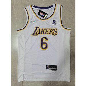 NBA Lakers 6 Lebron James White 75th Anniversary Men Jersey NBA Lakers 6 Lebron James White 75th Anniversary Men Jersey
