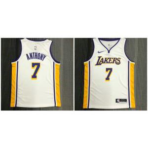 NBA Lakers 7 Carmelo Anthony White V neck Nike Men Jersey NBA Lakers 7 Carmelo Anthony White V neck Nike Men Jersey