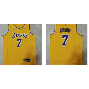 NBA Lakers 7 Carmelo Anthony Yellow 75th Anniversary Men Jersey NBA Lakers 7 Carmelo Anthony Yellow 75th Anniversary Men Jersey