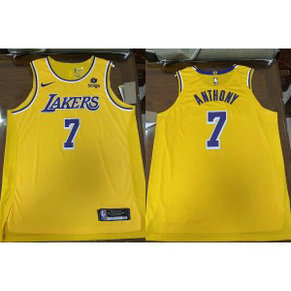 NBA Lakers 7 Carmelo Anthony Yellow New AU Style Men Jersey NBA Lakers 7 Carmelo Anthony Yellow New AU Style Men Jersey
