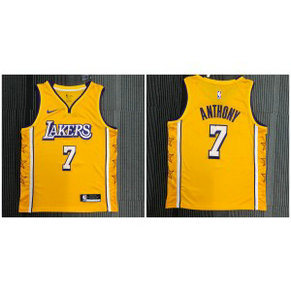 NBA Lakers 7 Carmelo Anthony Yellow Nike Star Men Jersey NBA Lakers 7 Carmelo Anthony Yellow Nike Star Men Jersey