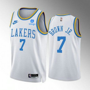 NBA Lakers 7 Troy Brown Jr. 2022-23 White Classic Edition Nike Men Jersey NBA Lakers 7 Troy Brown Jr. 2022-23 White Classic Edition Nike Men Jersey